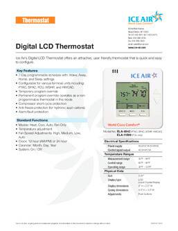 Digital LCD Thermostat Submittal